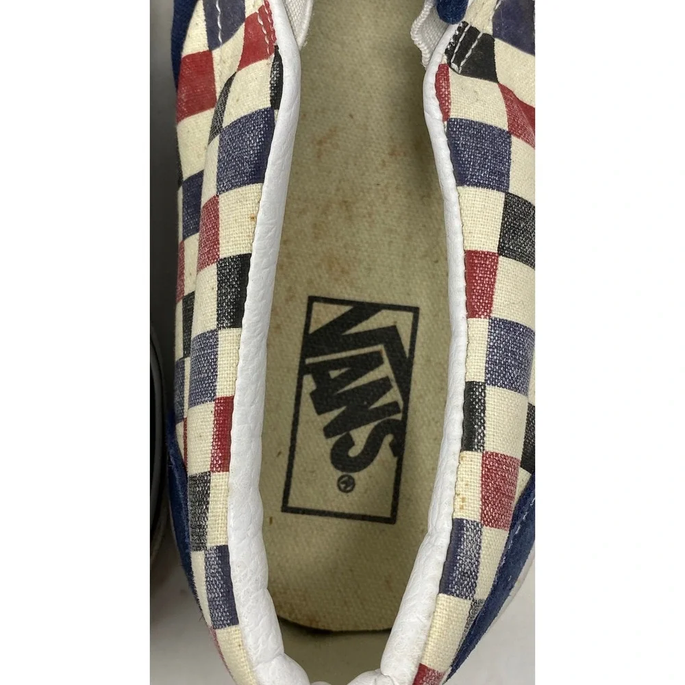 Vans Classic Slip On Navy Blue Suede Checkerboard Sneakers Mens 10 507452